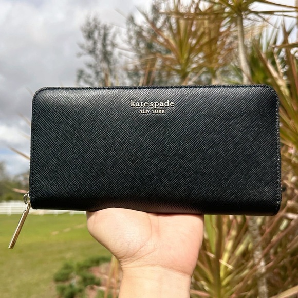 Kate Spade Spencer Large Continental Wallet Black Leather - Picture 4 of 4